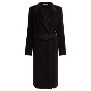 TAGLIATORE Women's Double-Breasted Belted Wool Coat Women BROWN Coats & Jackets